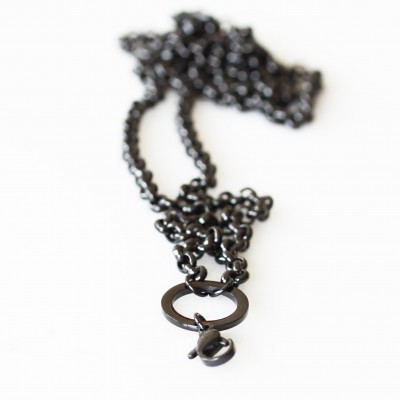 4mm Rolo Necklace - 24 inch (61cm) - Black Tone